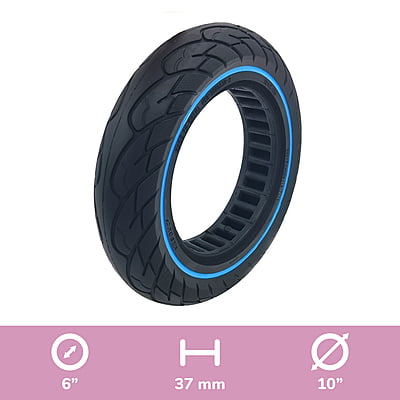 NEUMÁTICO MACIZO 10 X2.5-6" 37MM COLOR AZUL [NEDONG]
