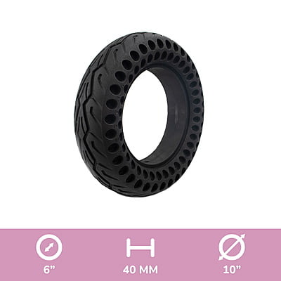 1 NEUMÁTICO MACIZO AGUJERADO 10X2.5-6" 40MM [NEDONG]