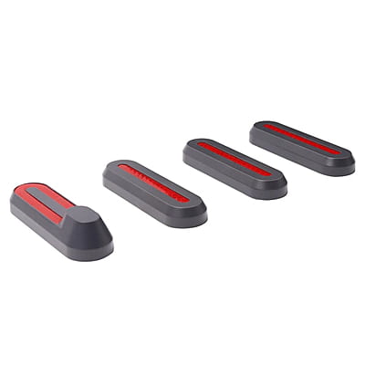 KIT 4 CARCASAS + 4 REFLECTANTES [NEGRO CON ROJO]