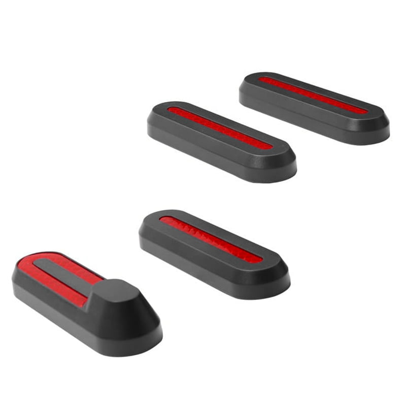 KIT 4 CARCASAS + 4 REFLECTANTES [NEGRO CON ROJO]